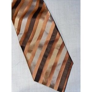 Desantis Collection Men’s Dress Tie Size 58” Peach Striped Business Formal City